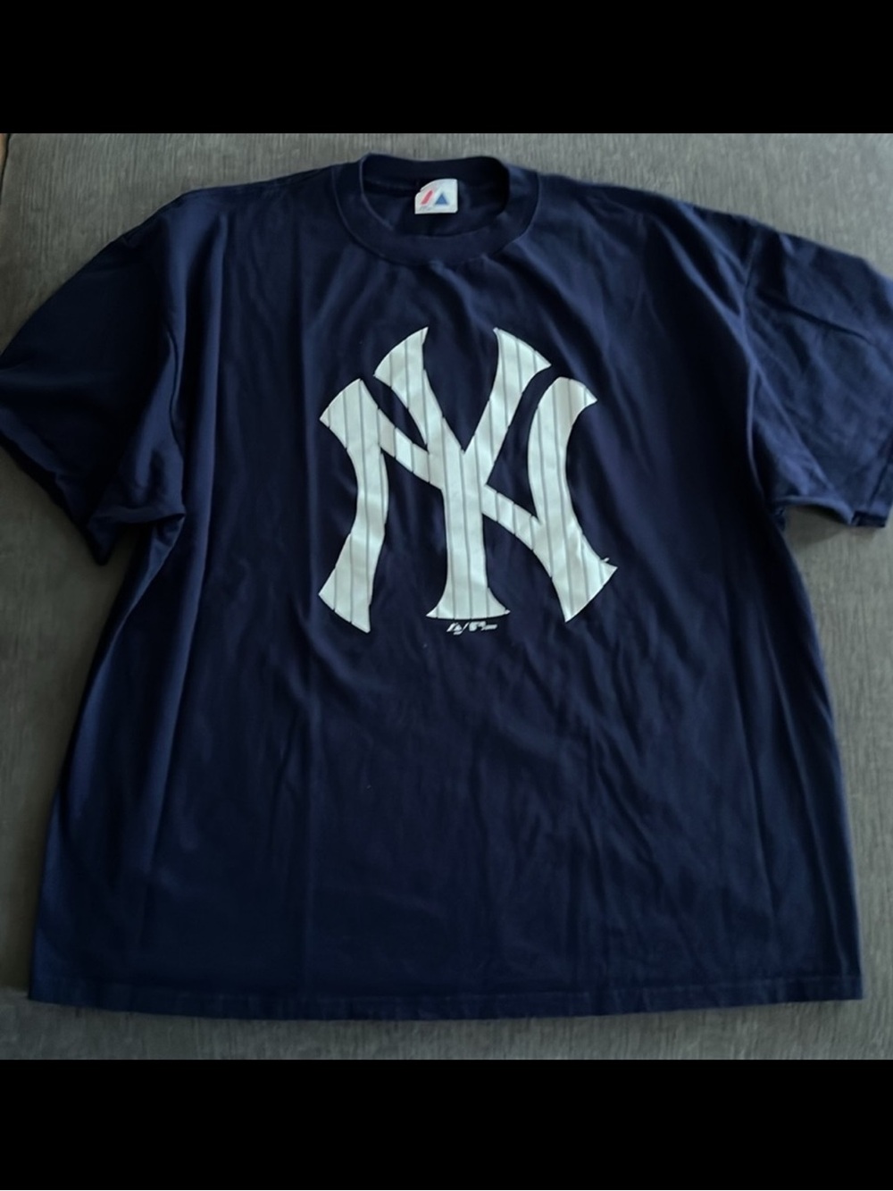 Mens NY YANKEES Size 2X Short Sleeve Tee 100% Cotton Majestic Sport